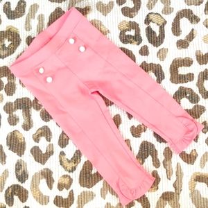 NWOT Janie and Jack Light Pink High-waisted Bell Bottom Design Pants